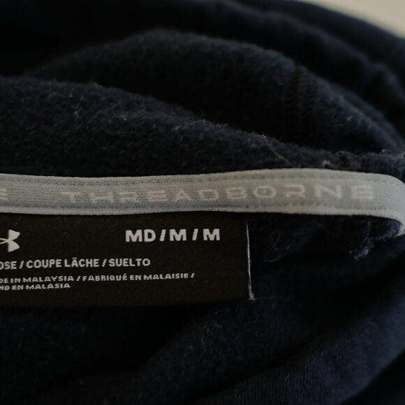 Under Armour Threadborne Black Cowl Neck Hooded Hoodie Sweater Medium - Picture 11 of 14